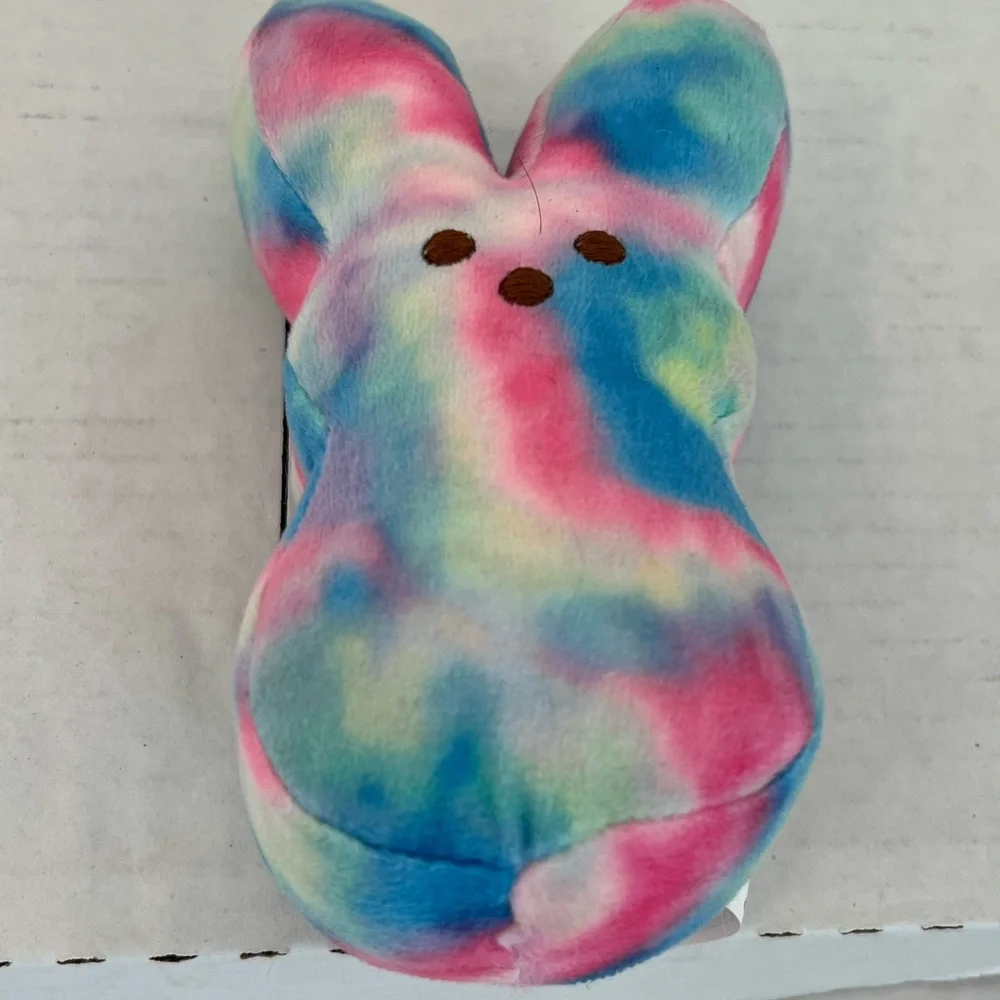 Peeps Colorful Tie-Dye Bunny Plush Easter‎ 6” x 3.5” rabbit